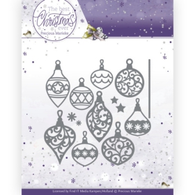 PM20211 PM Stanzschablone The best Christmas ever Bunch of Christmas Baubles