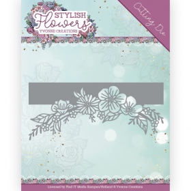 YCD10265 Stanzschablone Stylish Flowers Garland Edge Blumengirlande
