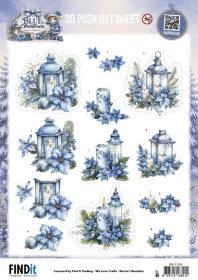SB11158 Stanzbogen BB Blue Christmas Weihnachtliche Laternen