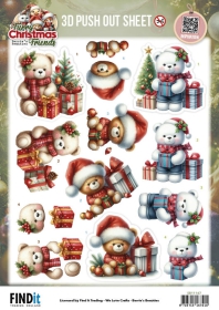 SB11167 BB Stanzbogen Furry Christmas Friends Weihnachtsb�r