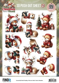 SB11168 BB Stanzbogen Furry Christmas Friends Weihnachtshirsch