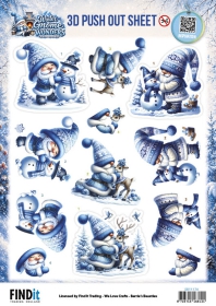 SB11176 BB Stanzbogen Winter Gnome Wonders Frierende Freunde