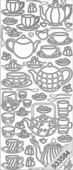 1196g Stickerbogen Tea-Time gold