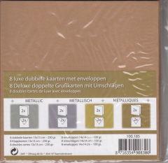 1001851 8 Luxus-Doppelkarten mit Briefumschlägen Metallic