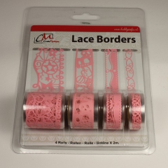 BL382999 Selbstklebende Lace Borders Baby Girl Pink