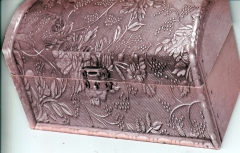 154T Doppelkarte Schatzkiste rosenholz