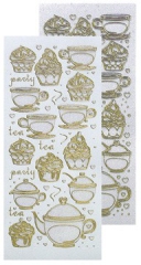 LCR61.7407 Tea & Cupcake Stickers Glitter gold