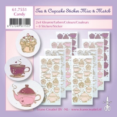 LCR61.7551 Tea  & cupcake Sticker Miy and Match Candy