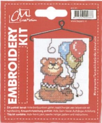 BK340399 Embroidery Kit Bär mit Luftballons