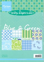PK9051x A5 Block Pretty Papers blau und grn